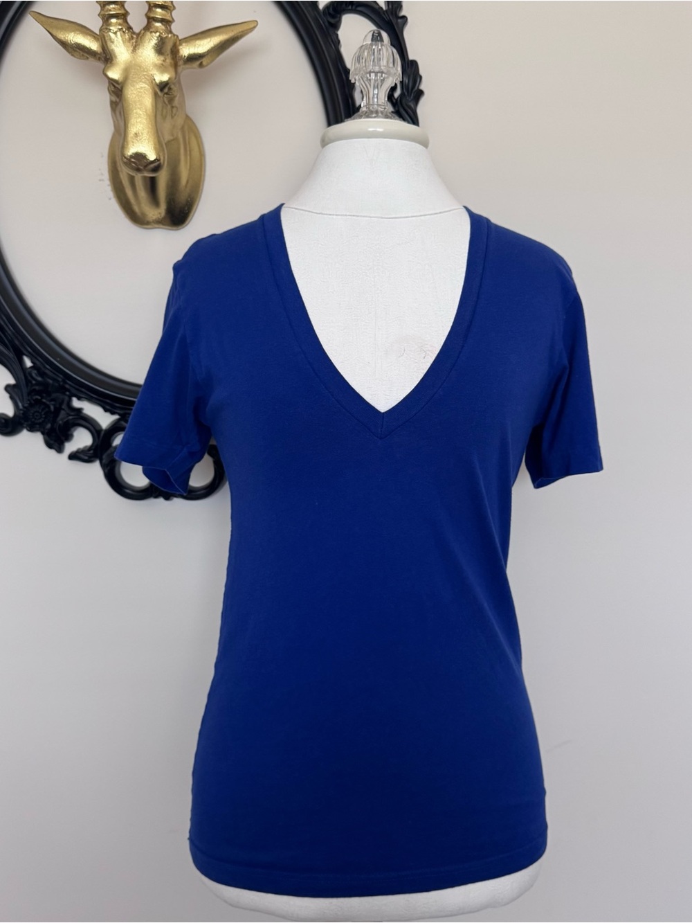 American Apparel Royal Blue V-Neck Short Sleeve Tee - The Summer Shirt